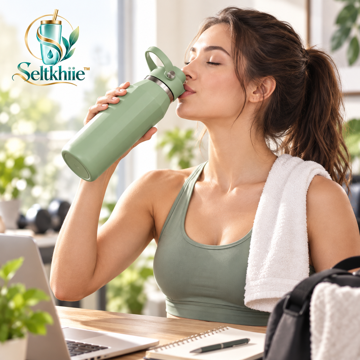 Seltkhiie™ RidgeLock 24 oz Stainless Steel Water Bottle – Chug Lid Sports Bottle